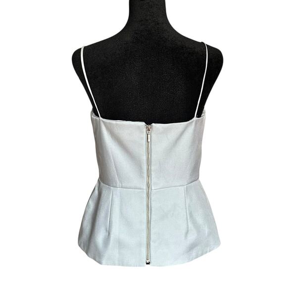 NICHOLAS Blue Silk Structured Tank Top Cut Out Regency Romantic Twee Coquette 8 - Picture 4 of 12